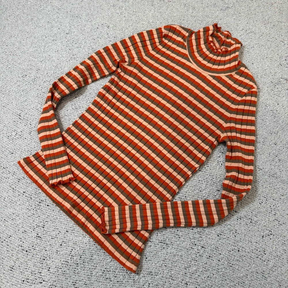 Madewell Striped Turtleneck Long Sleeve Top Size S